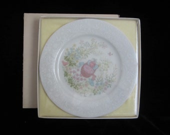 Keep Forever Christening Plate in Box by Noritake, Japan • Vintage New Boys or Girls Baptism Keepsake Gift • Cute Animals Soft Pastel Colors