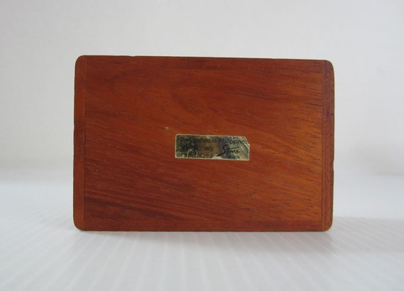 2x3" Small Wood Marquetry Trinket Box with Native… - image 8