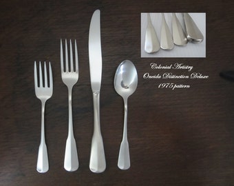 1 - 4 Pcs Colonial Artistry Flatware Teaspoon, Salad or Dinner Fork, Knife, or 4-Pc Setting by Oneida • Vintage New 1975 Pattern Stainless