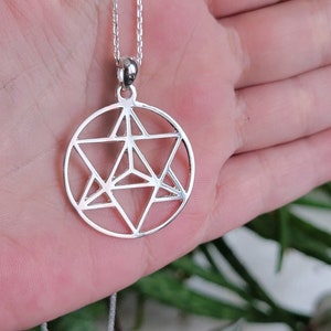 Merkaba pendant in silver - sacred geometry - silver pendant