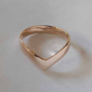 Gold chevron ring 14k - rose gold ring - 14k gold ring - chevron