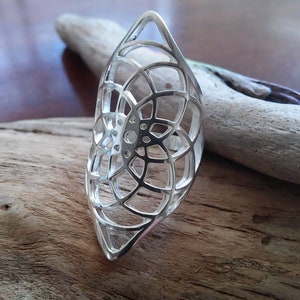 seed of life ring in sterling silver - flower of life ring - sacred geometry - High quality jewelry - silver ring