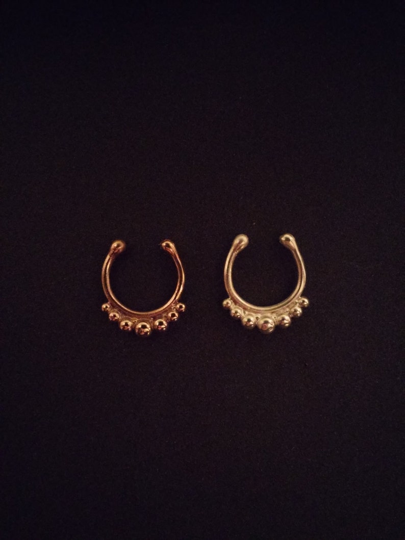 Faux septum ring sterling silver or bronze tribal jewelry Etsy