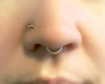 faux septum ring in silver - sterling silver septum