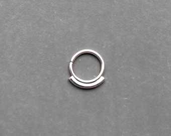 Septum ring in solid sterling silver for pierced nose