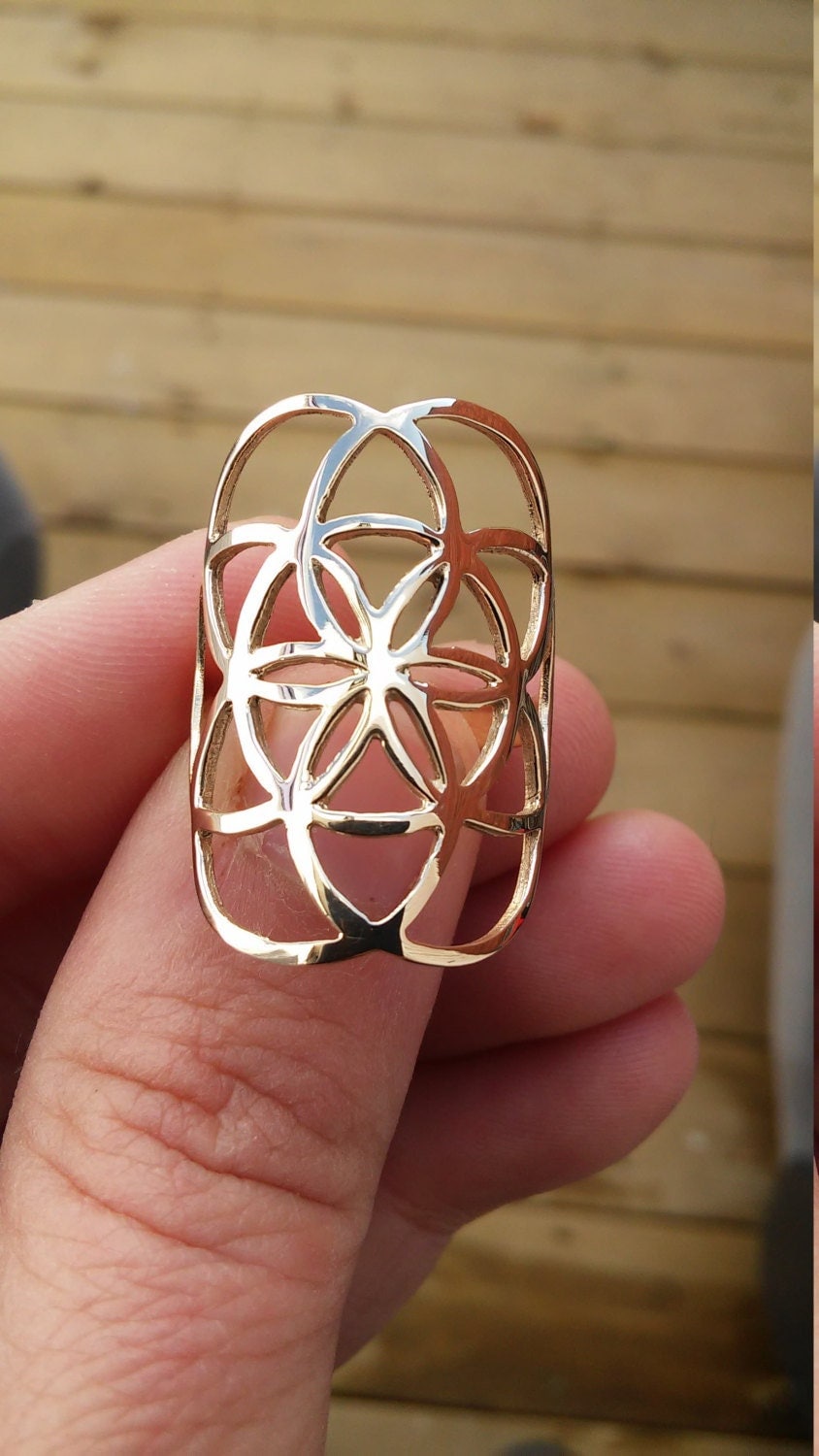 seed of life ring in gold 14k - solid yellow gold - sacred geometry - solid 14k gold - flower of life