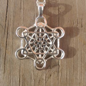 metatron's cube pendant in sterling silver sacred geometry metatron 's cube necklace image 3