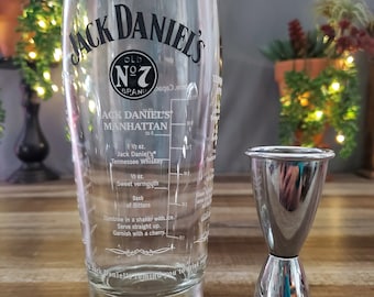 Bicchiere da cocktail vintage Jack Daniel's con bicchierino da shot: ricette per il Manhattan