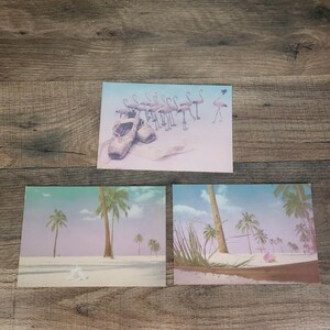 Niki Butcher Cartes postales de Floride, lot de 3 cartes postales photo peintes à la main, Florida Let's Dance, Memories in Paradise, Southern Dreams