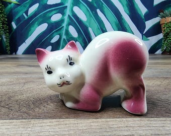 Vintage Ceramic Airwick Diffuser Cat in Pink