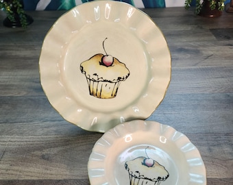 Soporte para tartas y plato pequeño a juego, The White Barn Candle Co. Platos para velas