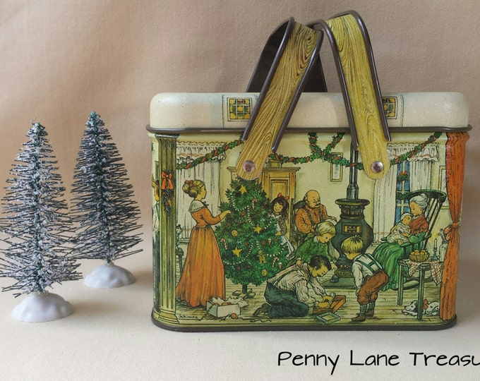 Vintage Potpourri Press Tin Traditional Christmas Bucket Etsy