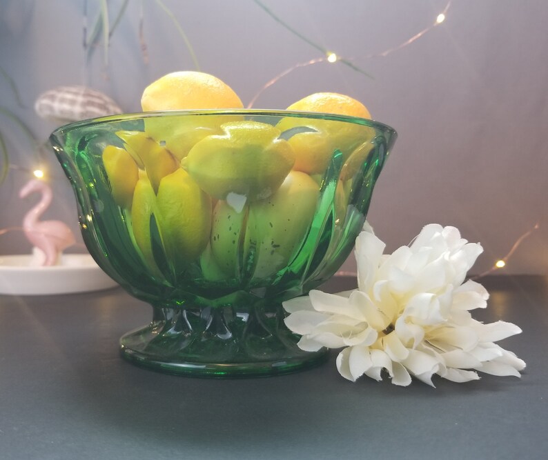 Crystal Green Emerald Bowl Fairfield Anchor Hocking Pressed Etsy