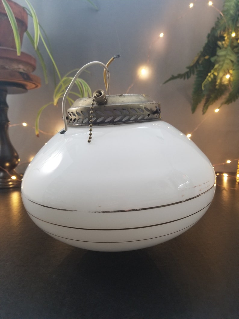 White Glass Globe Light Fixture Ceiling Mount Art Deco Shade Ceiling Light Fixture Gold Circles Pendant Light Cover Home Improvement
