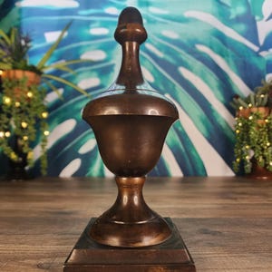 Bronze Newel Post Topper, Heavy Metal Staircase Finnial Post Cap, Vintage Bronze Newel Post Finial Hollywood Regency Boule Doorstop!
