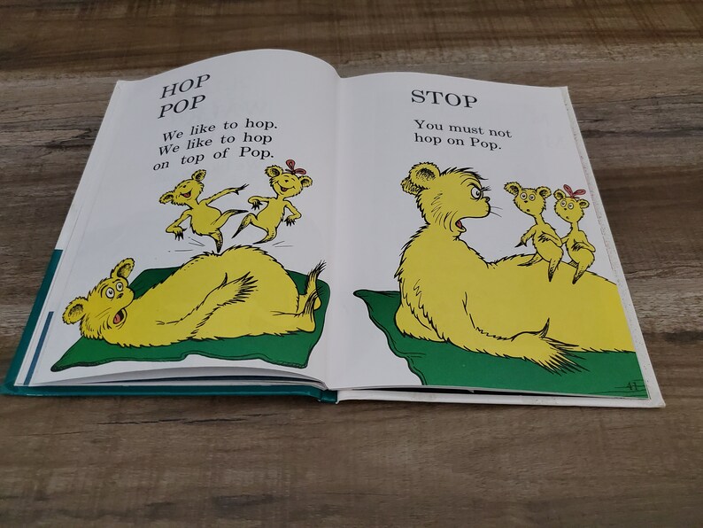 Hop on Pop Book by Dr. Seuss, The Simplest Seuss for Youngest Use, I Can Read It All By Myself Beginner Books, Cat in the Hat Books