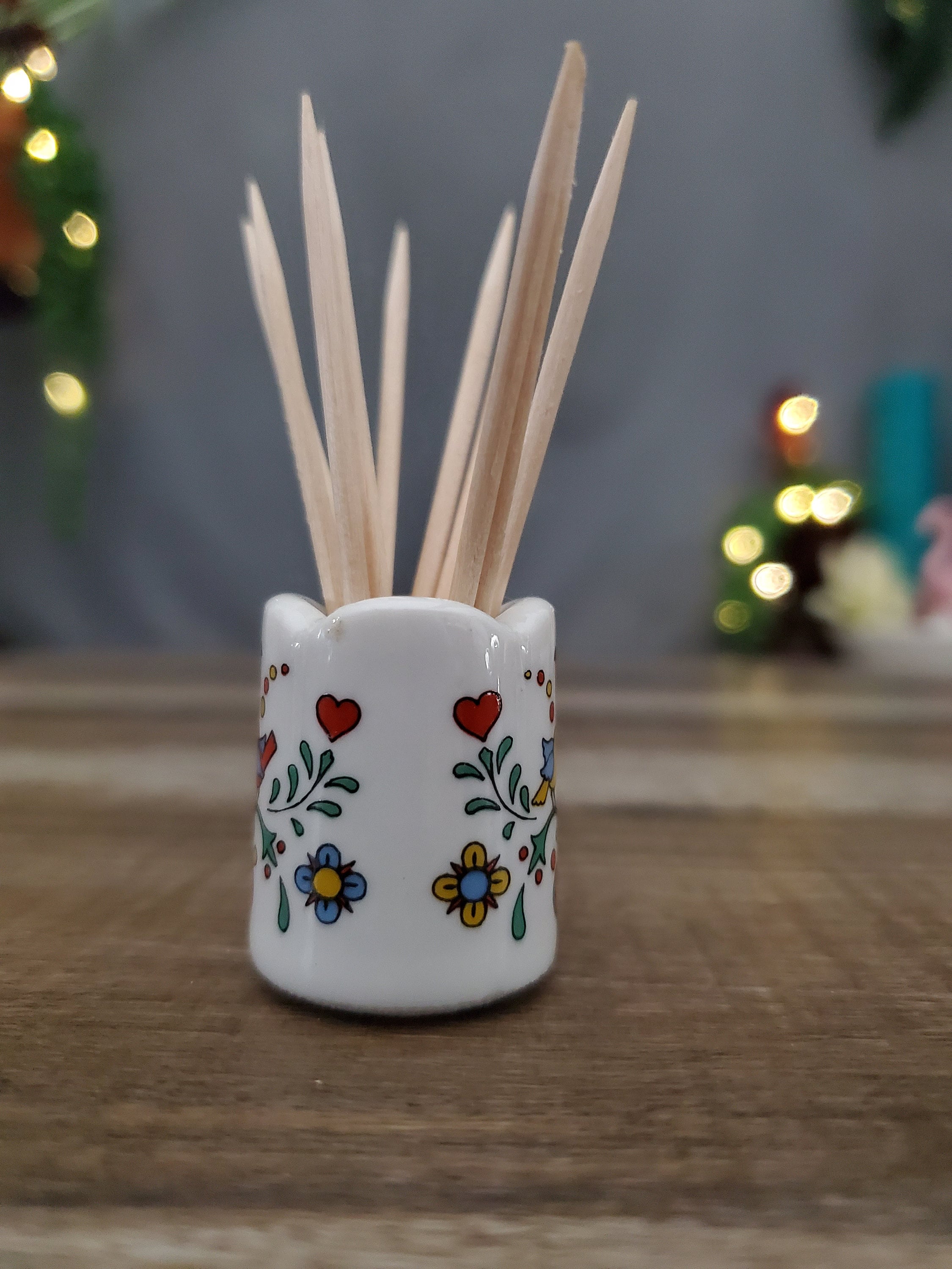 Toothpick Holder Folk Art Toothpick Holder Retro Fun Design Etsy