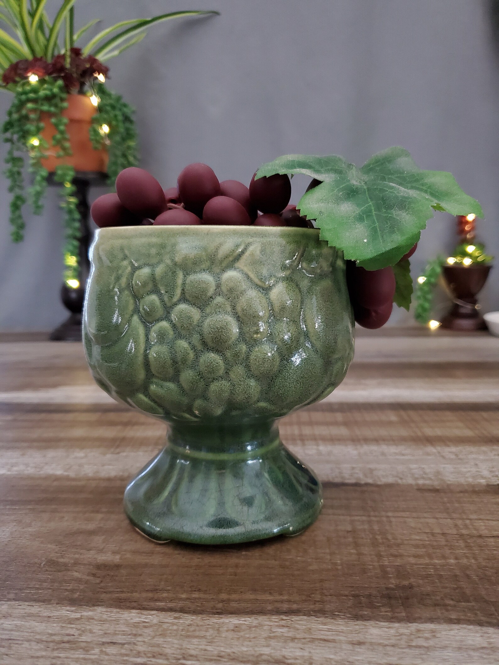 Französisch Urne Pedestal Pflanzer grüne Keramik Floristen | Etsy