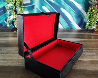 Vintage Paisley Silk Keepsake Box: Black & Pink Jewel Box