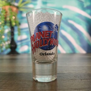 Vaso de chupito vintage de Planet Hollywood Orlando: recuerdo del restaurante