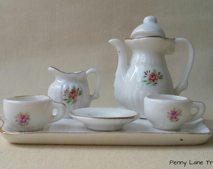 Vintage Child's China Tea Set 1960's Miniature Etsy
