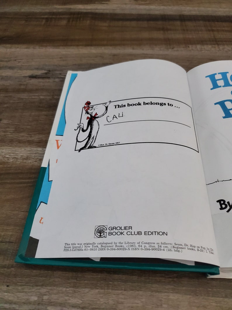 Hop on Pop Book by Dr. Seuss, The Simplest Seuss for Youngest Use, I Can Read It All By Myself Beginner Books, Cat in the Hat Books