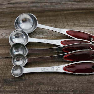 Vintage Long Handled Stainless Measuring Spoon Set Japan