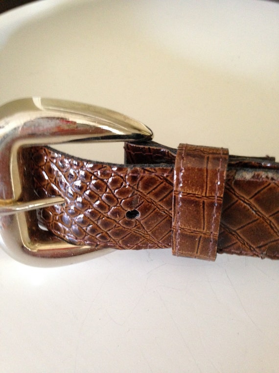 Acme brown faux reptile belt