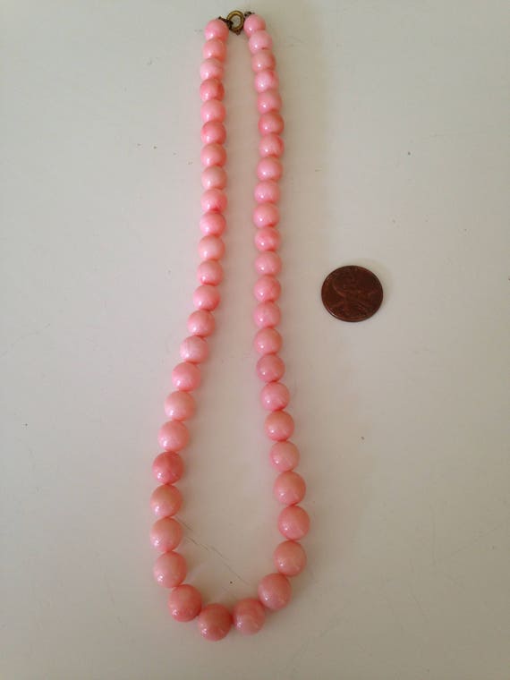 Beautiful soft pink angel skin coral necklace - image 1