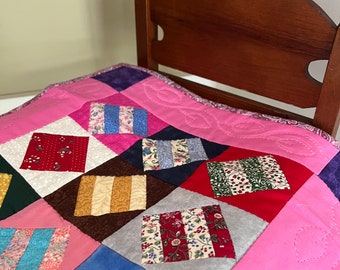 Hand pieced signed quilt for 18 inch doll or tabletop