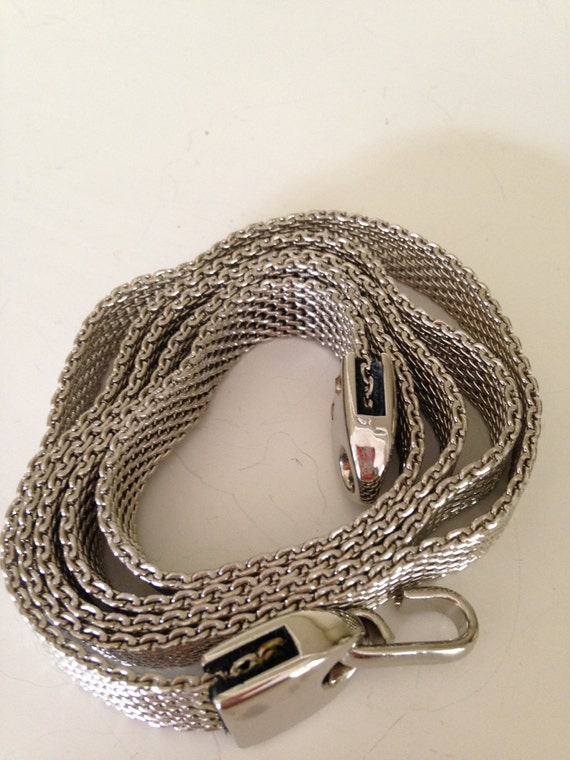 Silver mesh hook belt