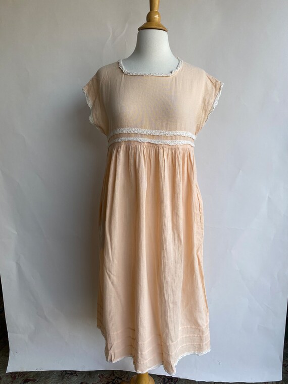 Vintage 1960's Dress, Pale Pink Sleeve Empire Wai… - image 2