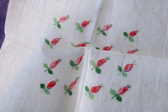 Vintage Handkerchief, Cotton Floral Print, Blue P… - image 6