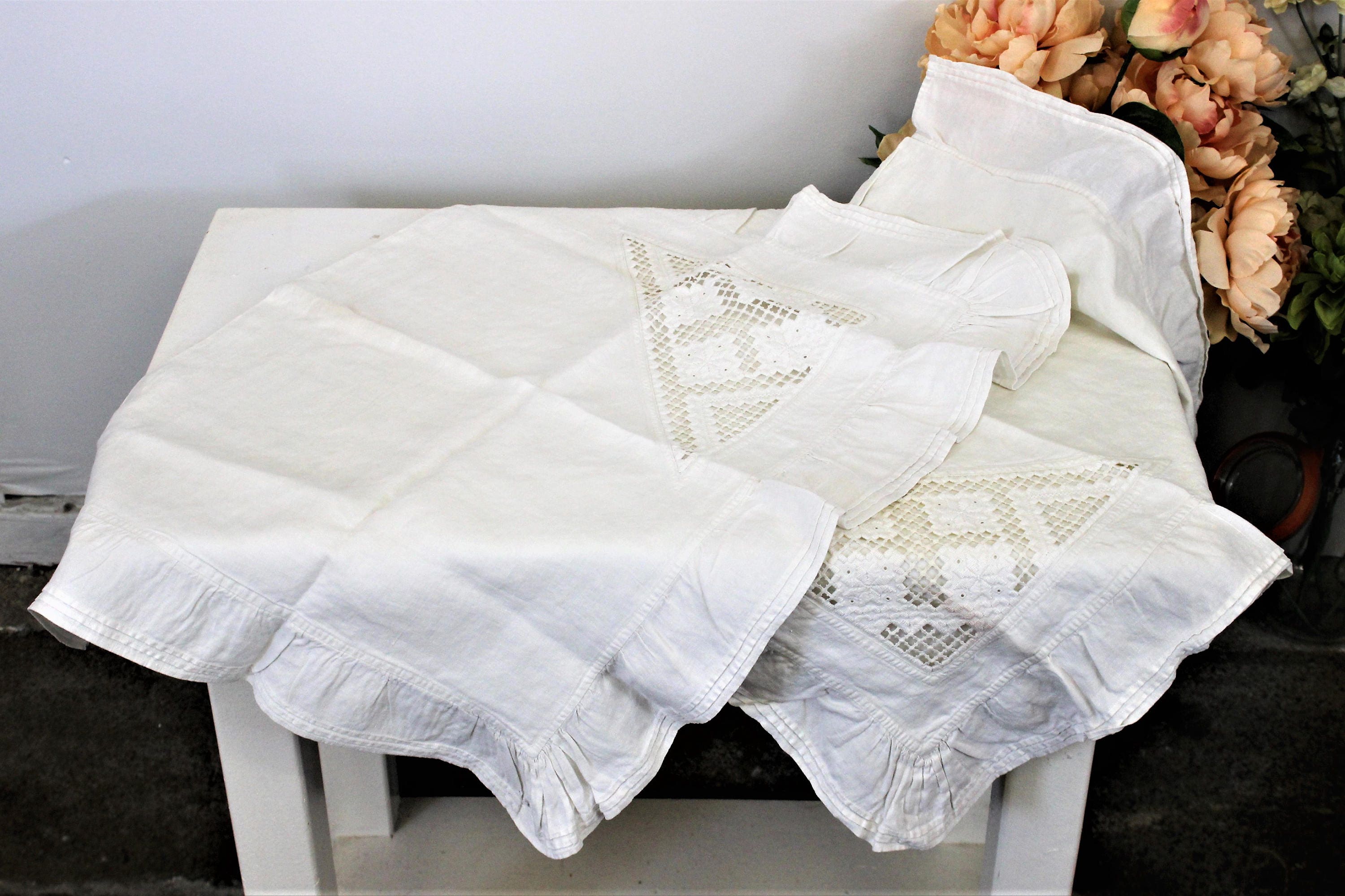 Vintage Antique Victorian Pillow Cases Set / Edwardian Linen Etsy