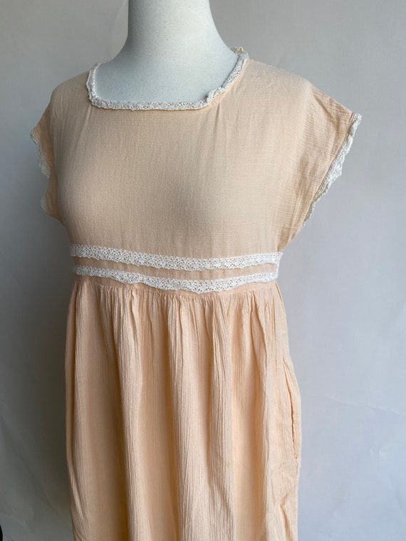 Vintage 1960's Dress, Pale Pink Sleeve Empire Wai… - image 3