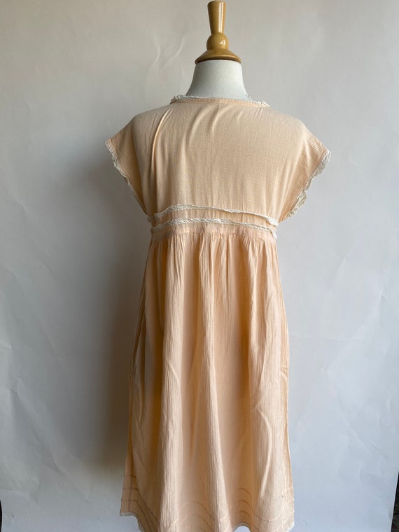 Vintage 1960's Dress, Pale Pink Sleeve Empire Wai… - image 6