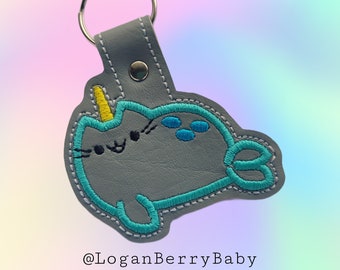 Narwhal Cat Key Chain