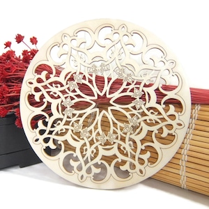 2 Large Moroccan Tile Design Laser Cut Unfinished Wood Shapes Craft DIY Decorative Coasters 03YL0105