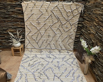 Extra Große Vintage Handira Hochzeit Decke, Marokkanische Handgemachter Luxus Überwurf, Berber Teppich Pailletten 03YS00249