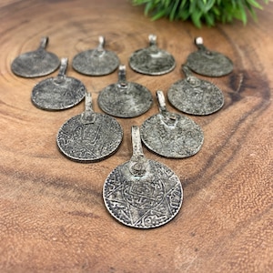 Large Handcrafted Moroccan Coins, Tribal Pendants, African Charms DIY