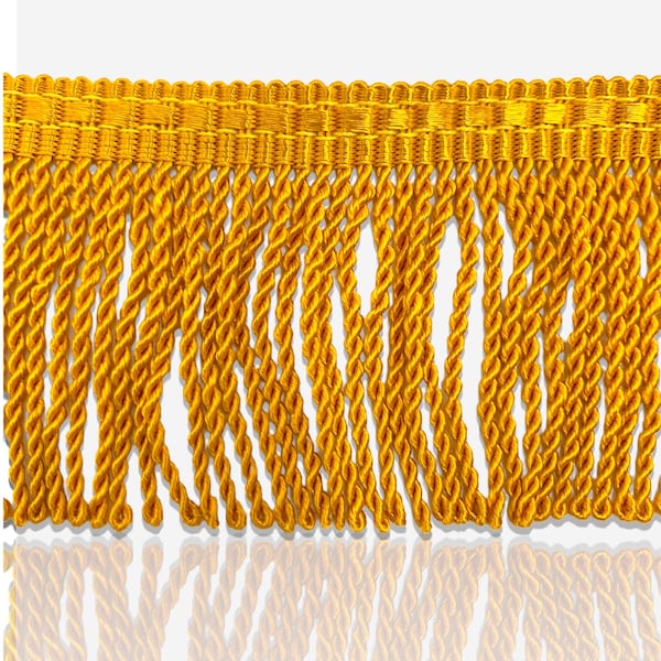 2.5 Inch Wide Gold Bullion Fringe, Trim By The Yard Value Pack (Bright Yellow)