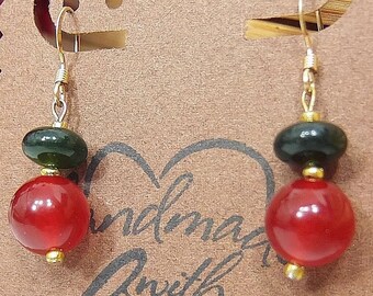 Emerald Earrings, Ruby Earrings, 14K Gold Filled Earrings, 04ZL12