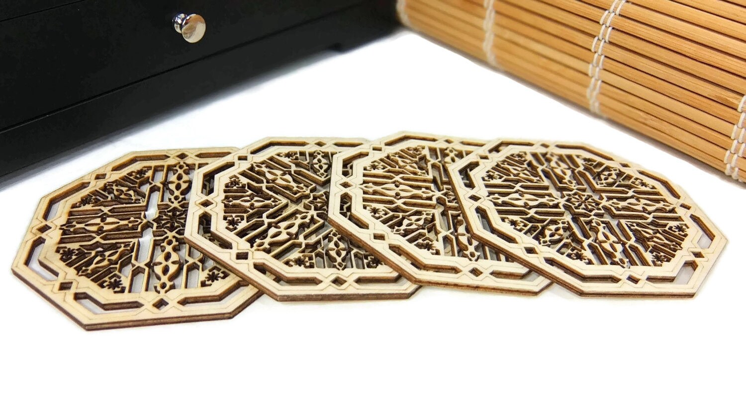 4 Marokkanische Fliesen Design Laser cut Unfertig Holz Formen | Etsy