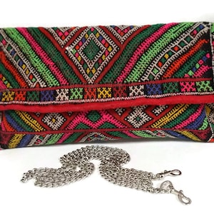 Large Vintage Bag,  Kilim Bag, Handmade Clutch Bag, Berber Purse, Shoulder Bag, Moroccan Rug Bag 03YS00206
