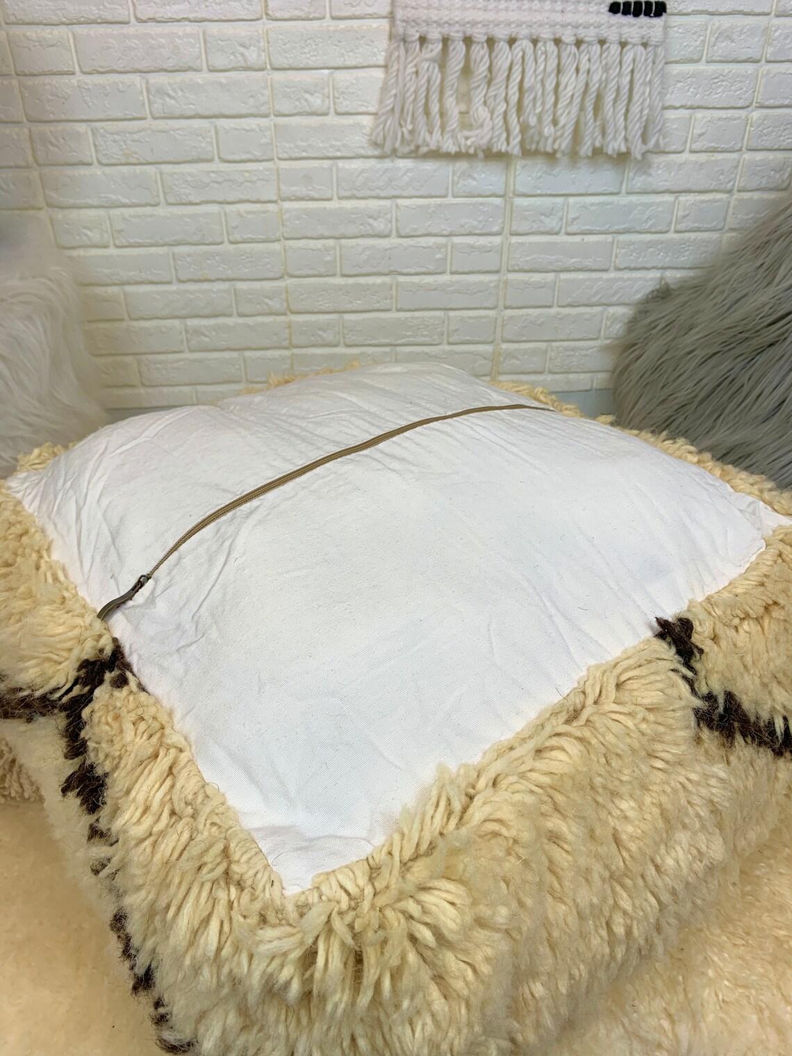 Großer Beni Ourain Pouf Hochwertigstes Bodenkissen | Etsy