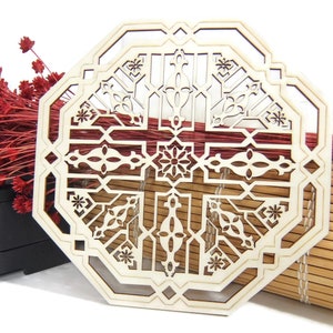 2 Large Moroccan Tile Design Laser Cut Unfinished Wood Shapes Craft DIY Decorative Coasters 03YL0111