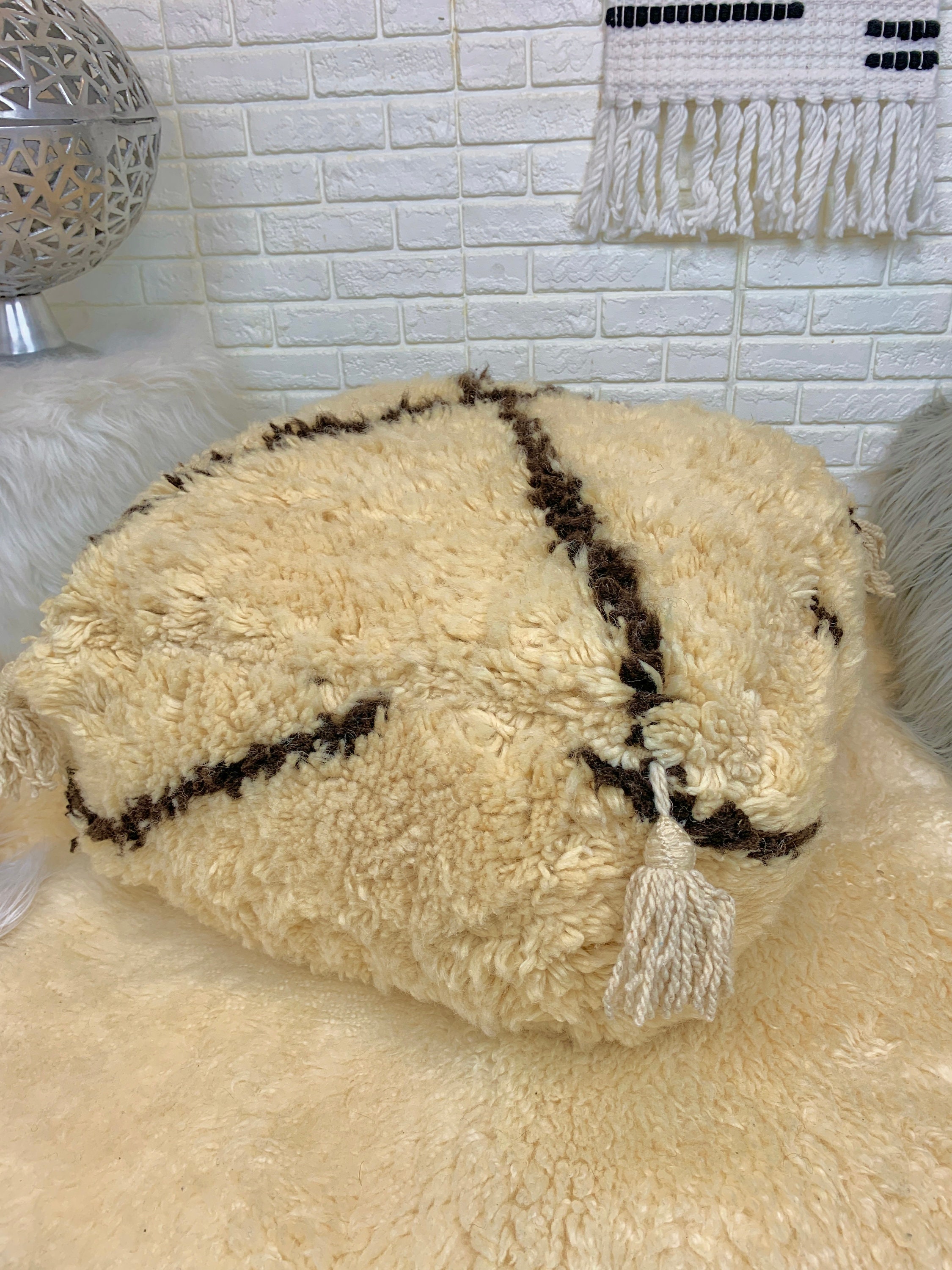 Großer Beni Ourain Pouf Hochwertigstes Bodenkissen | Etsy