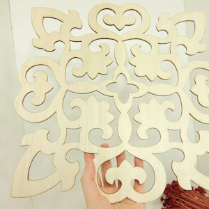 1 XXL Moroccan Tile Design Laser Cut Unfinished Wood Shapes Craft DIY Decorative Coaster 03YL0163