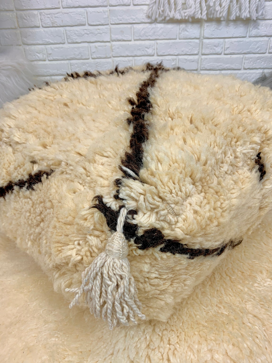 Großer Beni Ourain Pouf Hochwertigstes Bodenkissen | Etsy