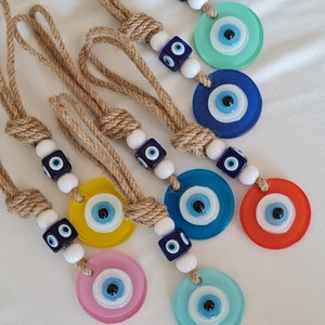 Evil Eye Wall Hanging,Fused Glass,Protection Gifts,New Home Gift,Evil Eye Home Decoration,Wall Art,Wedding Favor,Rear Mirror Hanging